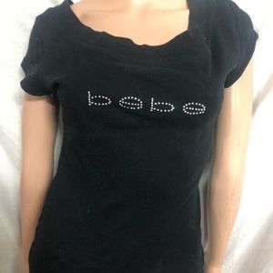 COPY - Black rhinestone medium BEBE top